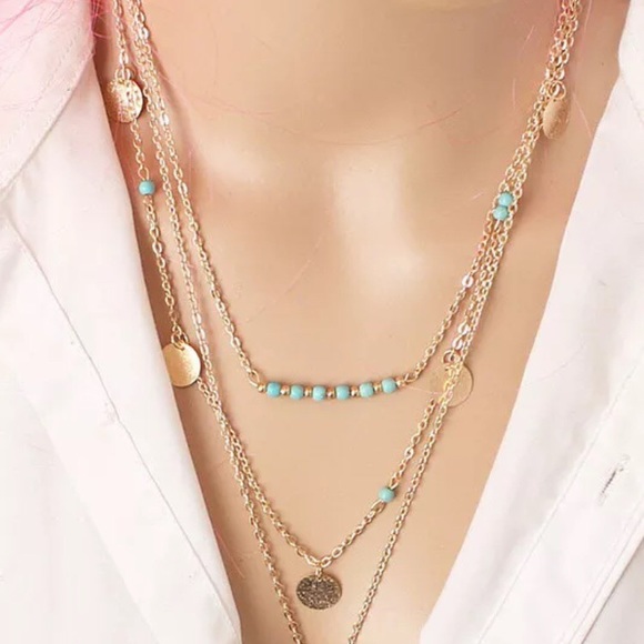 LAST ONE! Multi-Layered Boho Necklace NWT - Picture 3 of 4